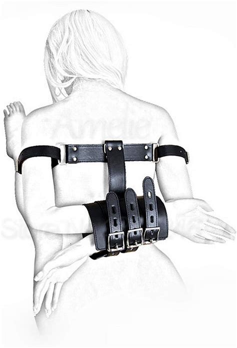 Leather Sex Arm Binders Body Harness Restraint Back Side