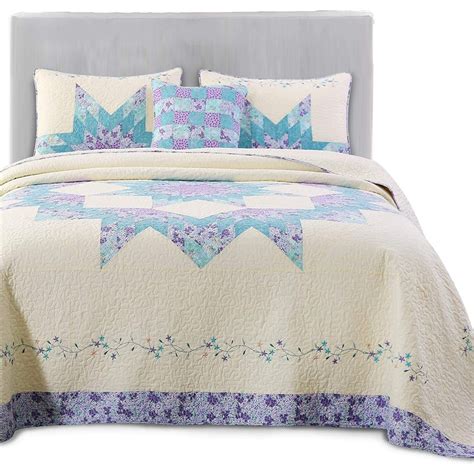 Kasentex Patchwork Bedspread Embroidery Coverlet Cotton Quilt Machine