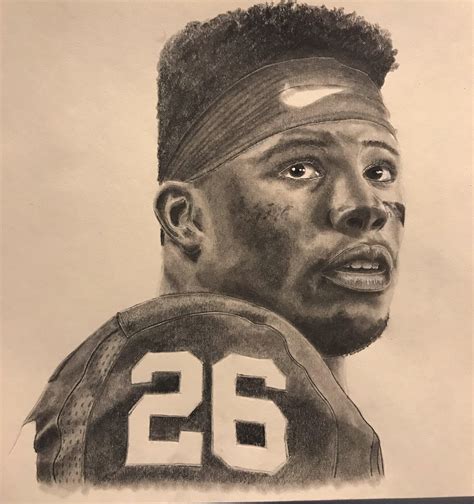 Saquon Barkley 9 X 12 Graphite Let Me Know What You All Think Drawing
