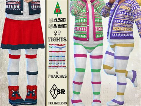 The Sims Resource Knitted Ringed Tights