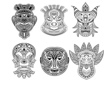 African mask coloring pages are a fun way for kids of all ages to develop creativity, focus, motor skills and color recognition. 6 african masks - Africa Adult Coloring Pages