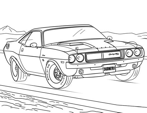 1971 dodge challenger r/t (white, black stripes, accessory art) fred cady decals 1:25 290. Car Coloring Pages Dodge Charger | Monaicyn Kitchen Ideas