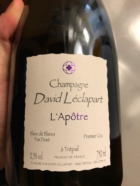 A sparkling wine from champagne, france. 2011 David Leclapart Champagne Premier Cru L'Apôtre Blanc ...