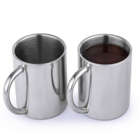 1pcs New 220ml Stainless Steel With Handle Portable Mug Double Wall
