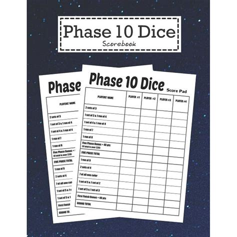 Phase 10 Dice Scorebook Phase Ten Card Game Paperback