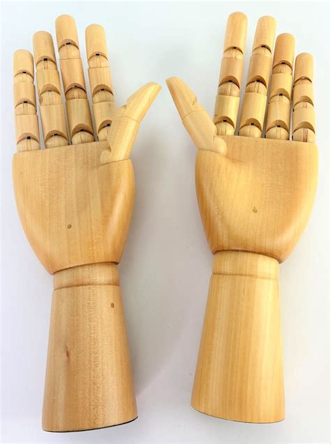 Mannequin Hand Set 12 Wood Artist Model Jointed Articulated Flexible