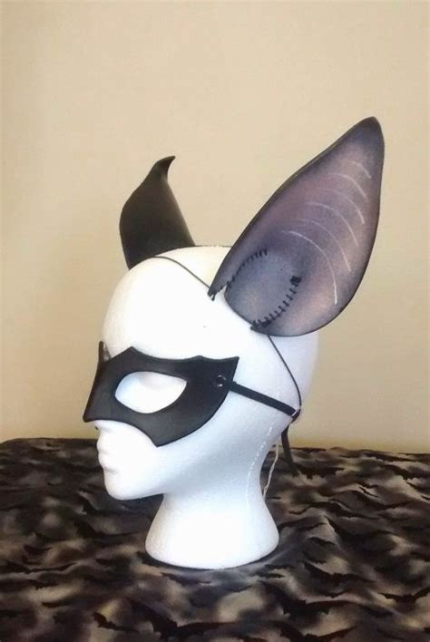 Black Leather Bat Ears Costume Accessories Roleplay Unisex Etsy