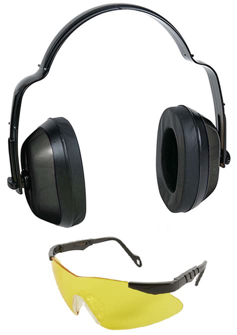 allen standard muff and glasses combo earmuffs earplugs safety glasses