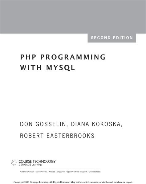 Pdf Php Programming With Mysql Cengage Development You Should