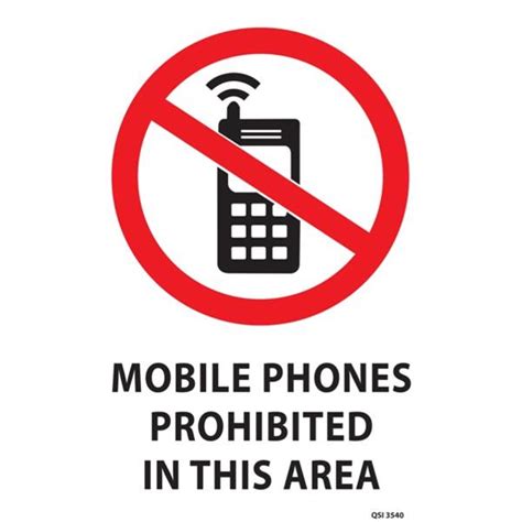 Mobile Phones Prohibited In This Area Safety Sign 340x240mm Officemax Nz