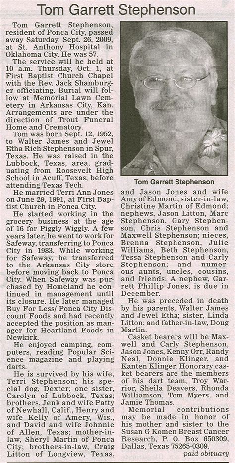 Ponca City News Obituaries