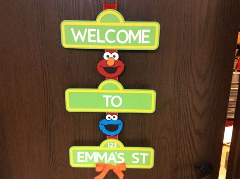 Sesame Street Birthday Sign By Whimzypartycreations On Etsy