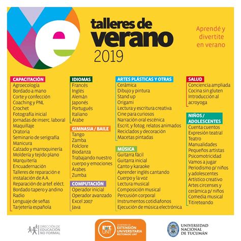 ¿por qué hacer un taller en verano? Talleres de Verano 2019 - FACET Informa