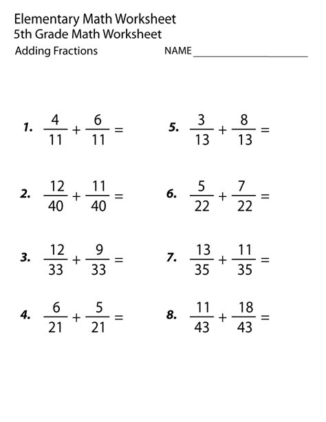 Also, the answer key and explanations are given for the same. 5th Grade Worksheets Math and English | Math fractions worksheets, Printable math worksheets ...