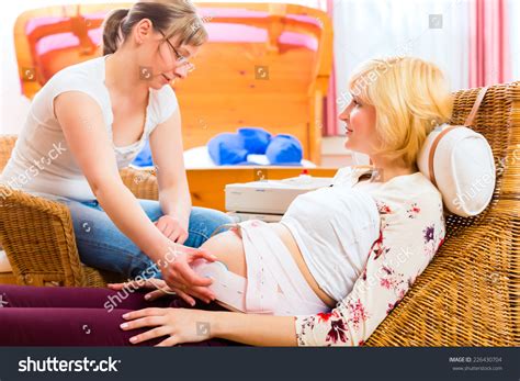 Midwife Examination Belly Pregnant Woman Ctg Stock Photo 226430704