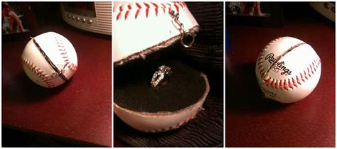 How to make & easy ring box. DIY baseball engagement ring box. Awhh i dont even like baseball haha | Baseball ring box ...
