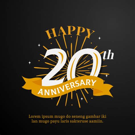 All these years you have done a countless remarkable jobs and i value everything you have done for us so far. Happy 20th anniversary logo template | Premium Vector