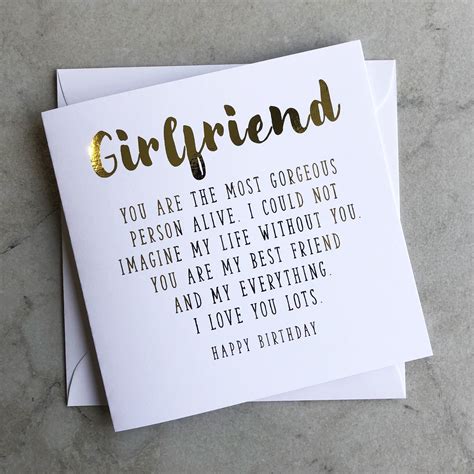 Girlfriend Birthday Card Card For Girlfriend S Birthday Etsy Uk