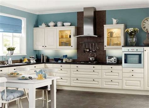 10 Best White Kitchen Cabinets Neutral Blue Wall Color Photos Grey