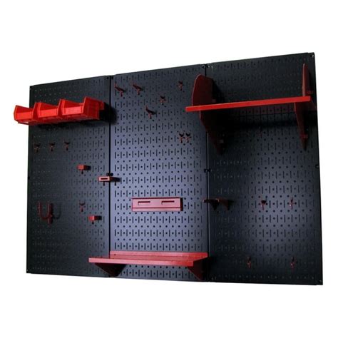 4ft Metal Pegboard Standard Tool Storage Kit Black Toolboard And Red