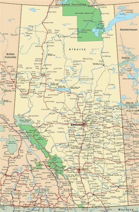 Highway Map Of Alberta Map With Cities