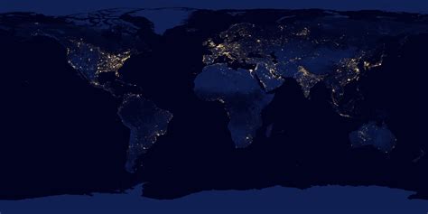 Nasa Visible Earth Night Lights 2012 Flat Map