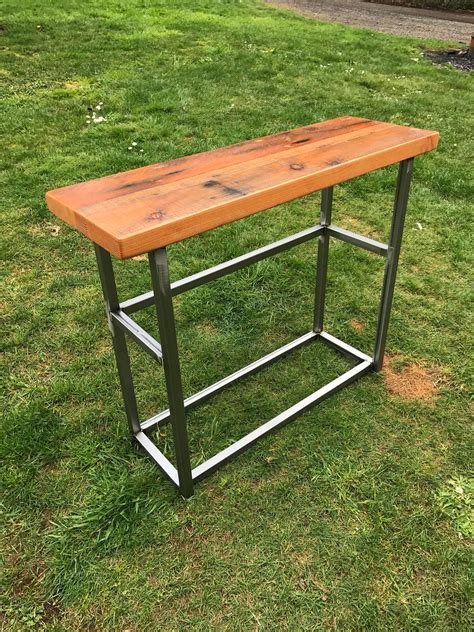 Reclaimed Wood Sofa Table End Table Industrial Table Hall Etsy