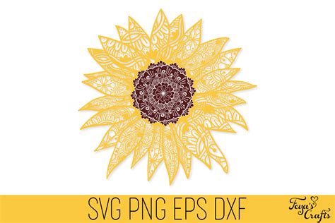 Layered Sunflower Mandala Svg 108 Svg File Cut Cricut
