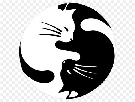 Ying Yang Cats Cat Illustration Silhouette Drawing Kitten Drawing