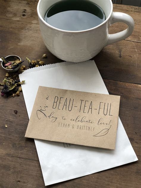 Personalized Tea Bag Party Favors Beau Tea Ful Day Wedding Etsy Tea