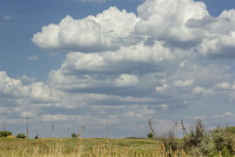 Huge Cumulus Rain Clouds And Clouds In The Sky Stock Image Image Of