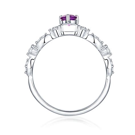 Amethyst And Lab Created White Sapphire Ring In Sterling Silver
