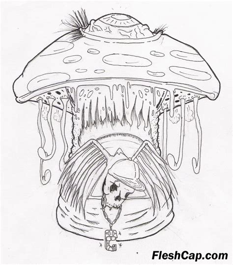 Printable Trippy Mushroom Coloring Pages