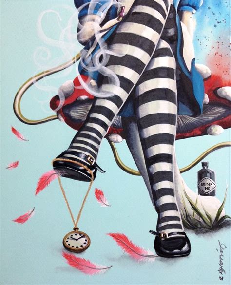 Nikki Morris Original Signed Contemporary Watercolour Surreal Alice