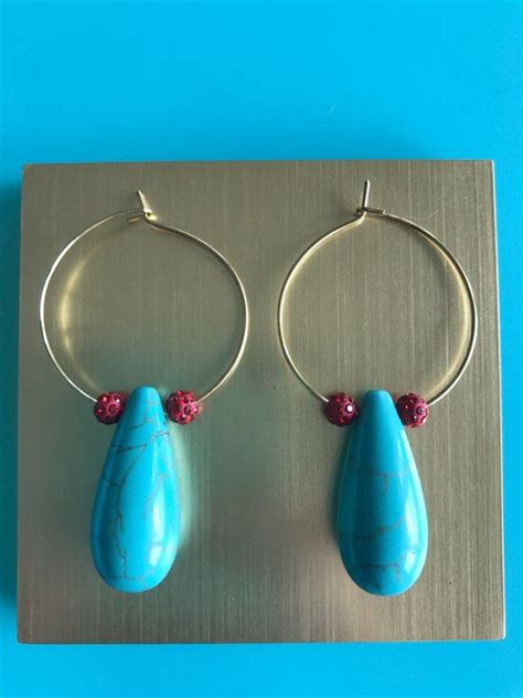 Turquoise Tear Drop Earrings Etsy Drop Earrings Teardrop Earrings