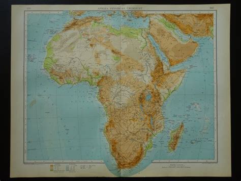 Africa Old Map Of Africa 1910 Beautiful Old Original Etsy Africa