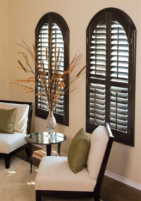 Interior shutters are often the best window covering for this type of window. adjustable blinds for arched windows | Interior windows ...
