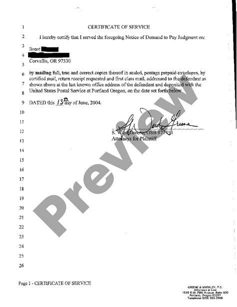 Oregon Notice Of Demand To Pay Judgment Demand Letter Oregon Us