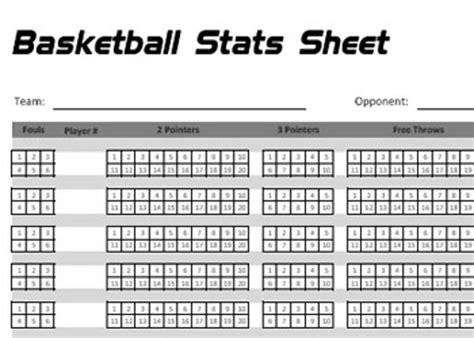 Stats Dad Basketball Scoring Sheet All Basketball Scores Info