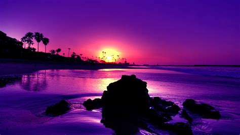 Wall Hit Purple Sea Sunset Hd Wallpapers