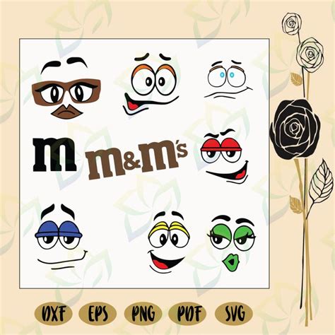 Mandms Faces Colored Candy M And M M And M Svg Candy Faces M And M