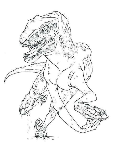 Jurassic World Raptor Coloring Pages At Free