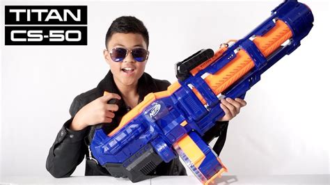 Nerf Titan Cs 50 Minigun Automatic Machine Blaster 50 Darts Drum