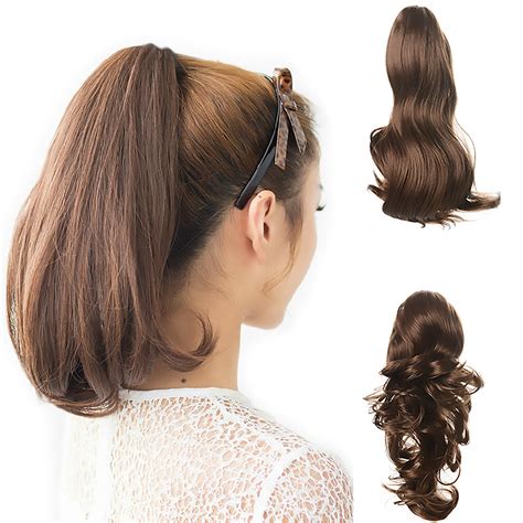 15 Dual Use Curly Styled Clip In Claw Ponytail Hair Extension Synthet