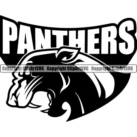 Panther Mascot School Team Head Face Sport Esport Game Emblem Etsy