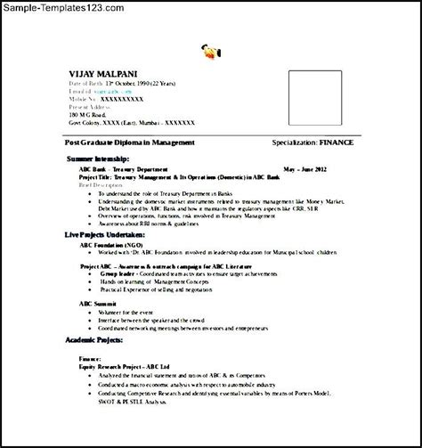 Some employers will request applicants only to submit their resumes in pdf format. MBA Finance Fresher Resume Word Format Free Download - Sample Templates - Sample Templates