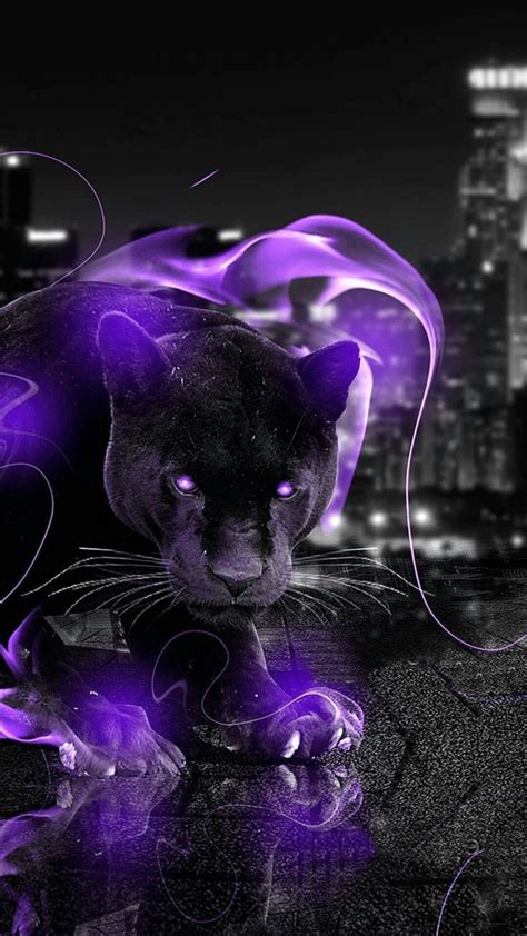 Purple Panther Black Panther Drawing Animal Wallpaper Black Panther Art