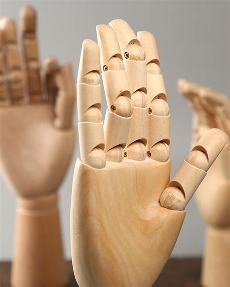 Wooden Hand Model Flexible Moveable Fingers Manikin Hand Figure Both