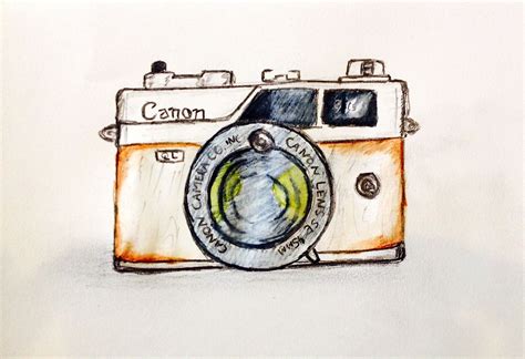 Canon Vintage Camera Drawing Camera Drawing Camera Art Camera