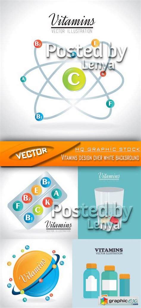 Stock Vector Vitamins Design Over White Background Free Download